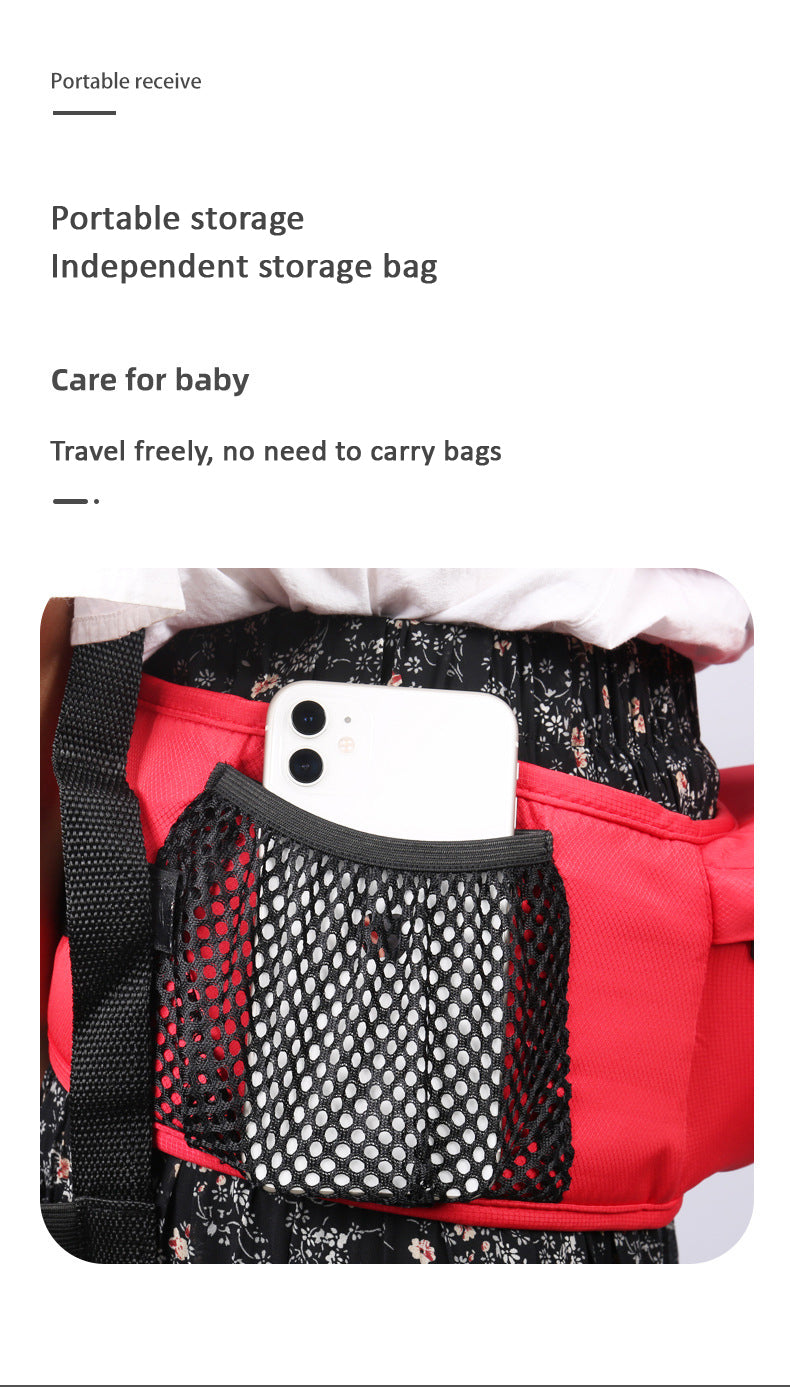 Baby Hip Seat Sling Carrier Breathable with Waist Stool and Lumbar Support for Breastfeeding Newborn Toddler Infant