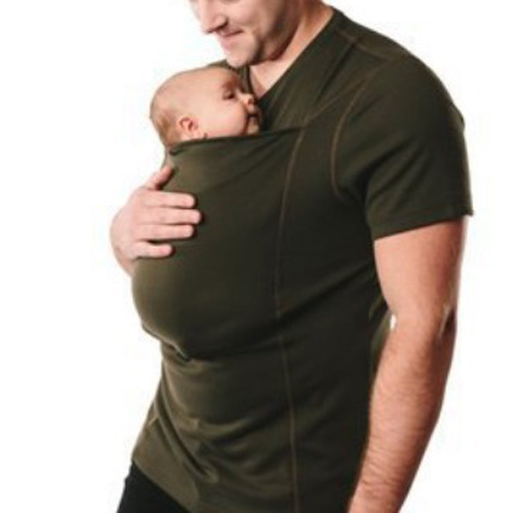 Kangaroo Mom Dad Pouch Baby Carrier Casual Style Round Neck T-Shirt