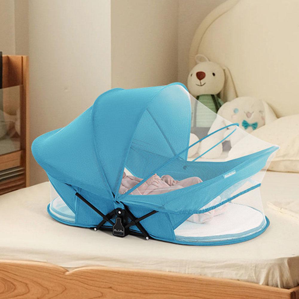 Portable Foldable Baby Bed Crib with Sunshade Mosquito Net Lightweight Design