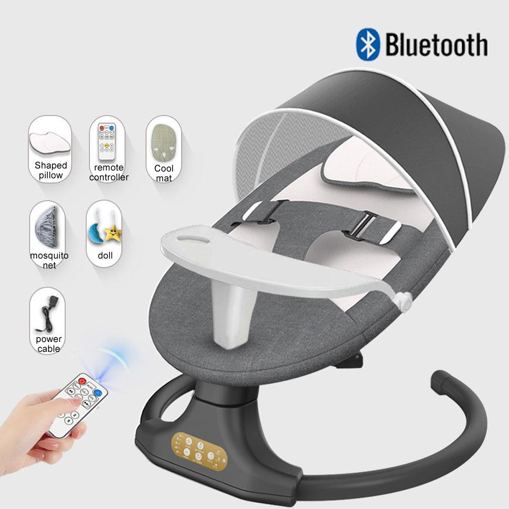 Electric Baby Rocker Infant Cradle Soothing Sleep Aid Adjustable Swing