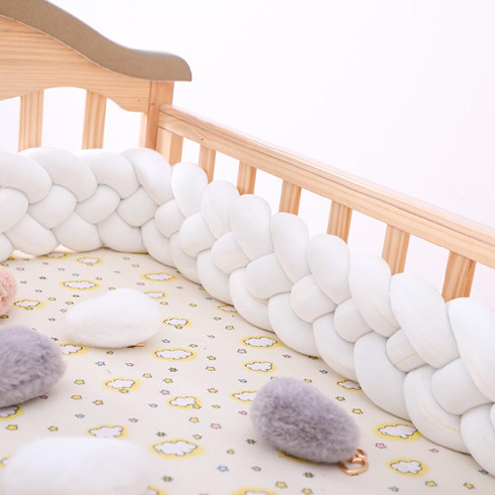 Three-strand colorful braided crib bumper