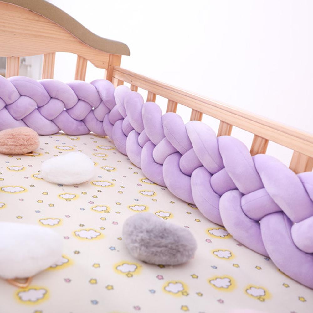 Three-strand colorful braided crib bumper