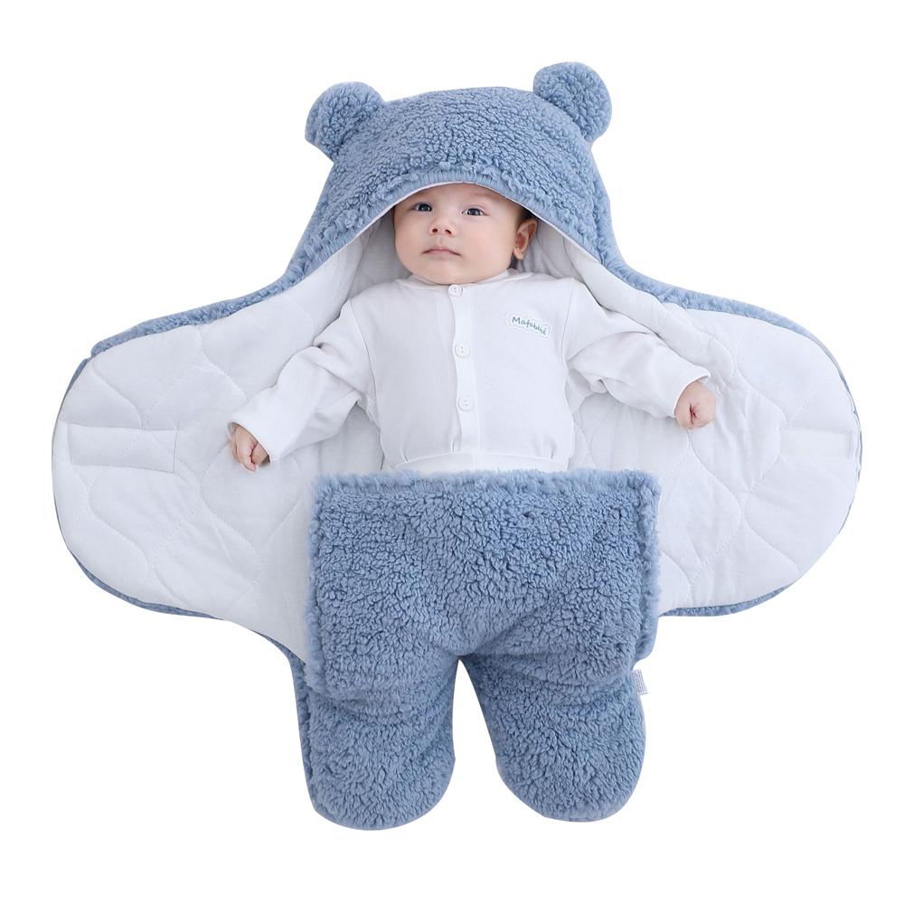 Newborn blanket baby sleeping bag thickened Warm in autumn and winter