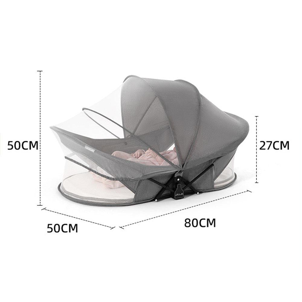 Portable Foldable Baby Bed Crib with Sunshade Mosquito Net Lightweight Design