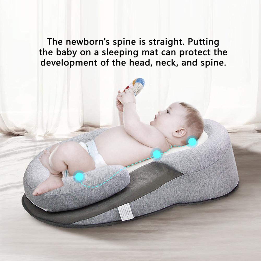 Newborn Baby Anti-Spill Reflux Nursing Pillow Breastfeeding Cushion Bed Crib Lounger