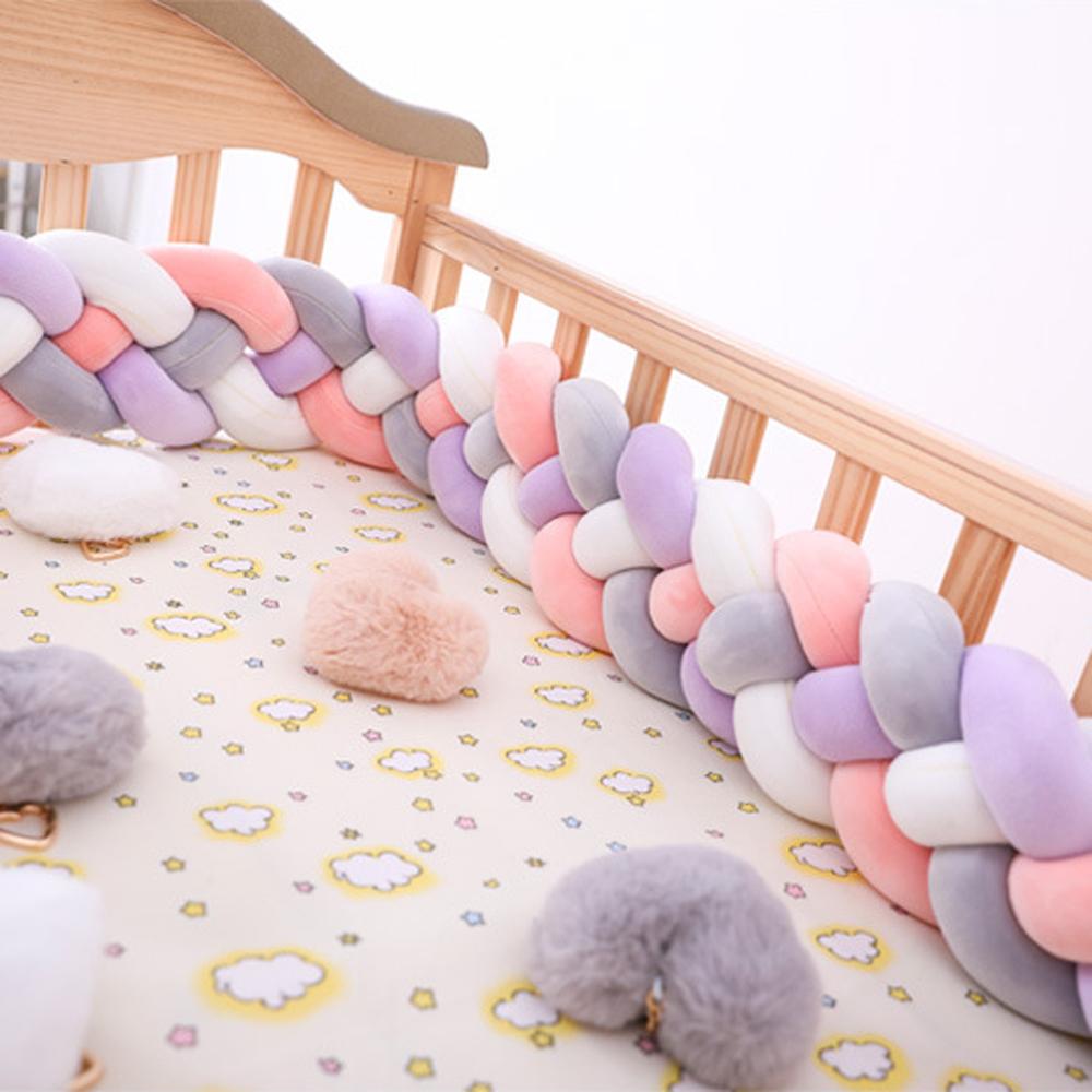 Three-strand colorful braided crib bumper