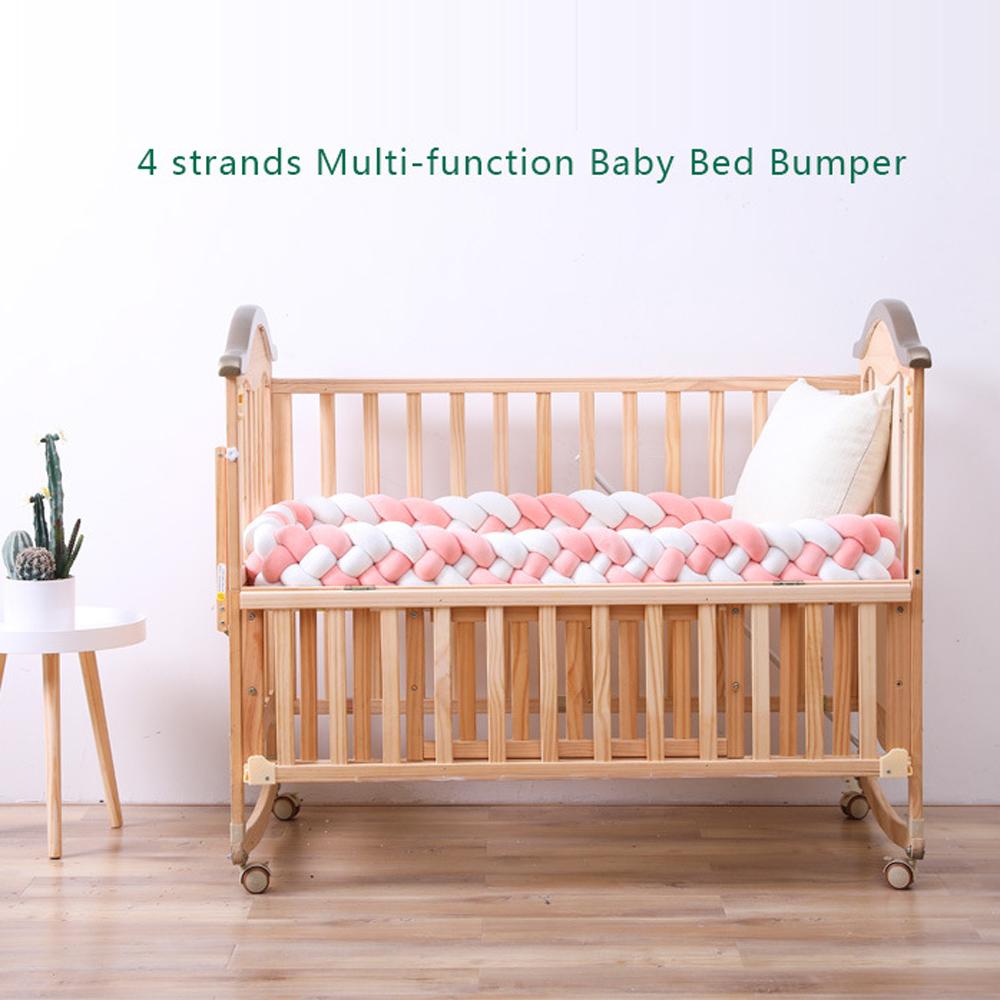 Three-strand colorful braided crib bumper