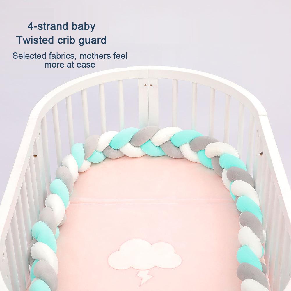 Three-strand colorful braided crib bumper