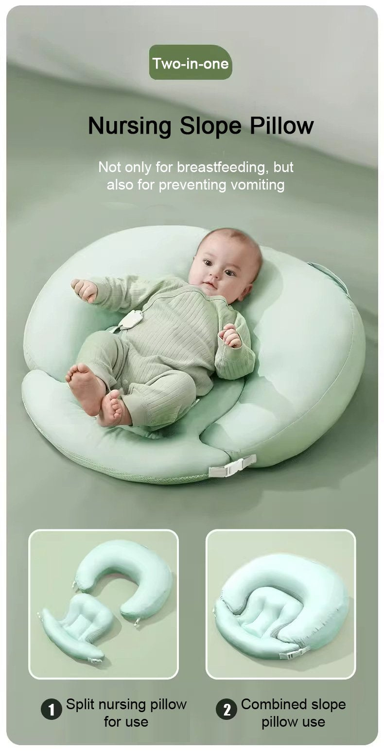 Ergonomic Baby Nursing Angled feeding Pillow with Anti Reflux lounger Incline Breastfeeding Cushion Crib