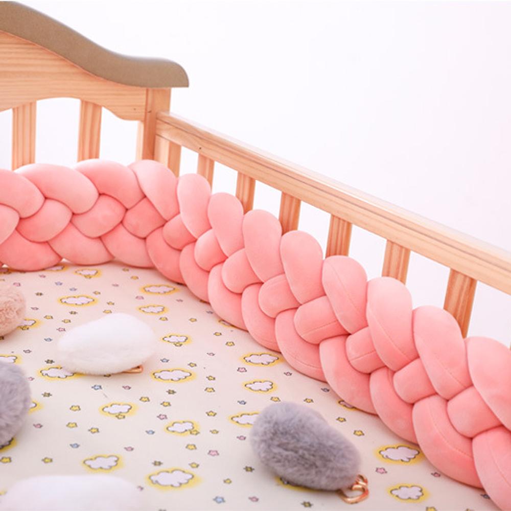 Three-strand colorful braided crib bumper