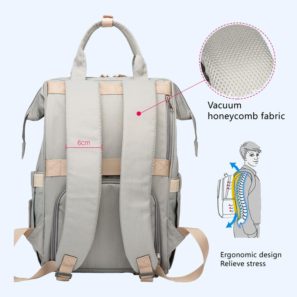 Large Capacity Fashionable Mom Backpack Multi Functional Mother Diaper Bag