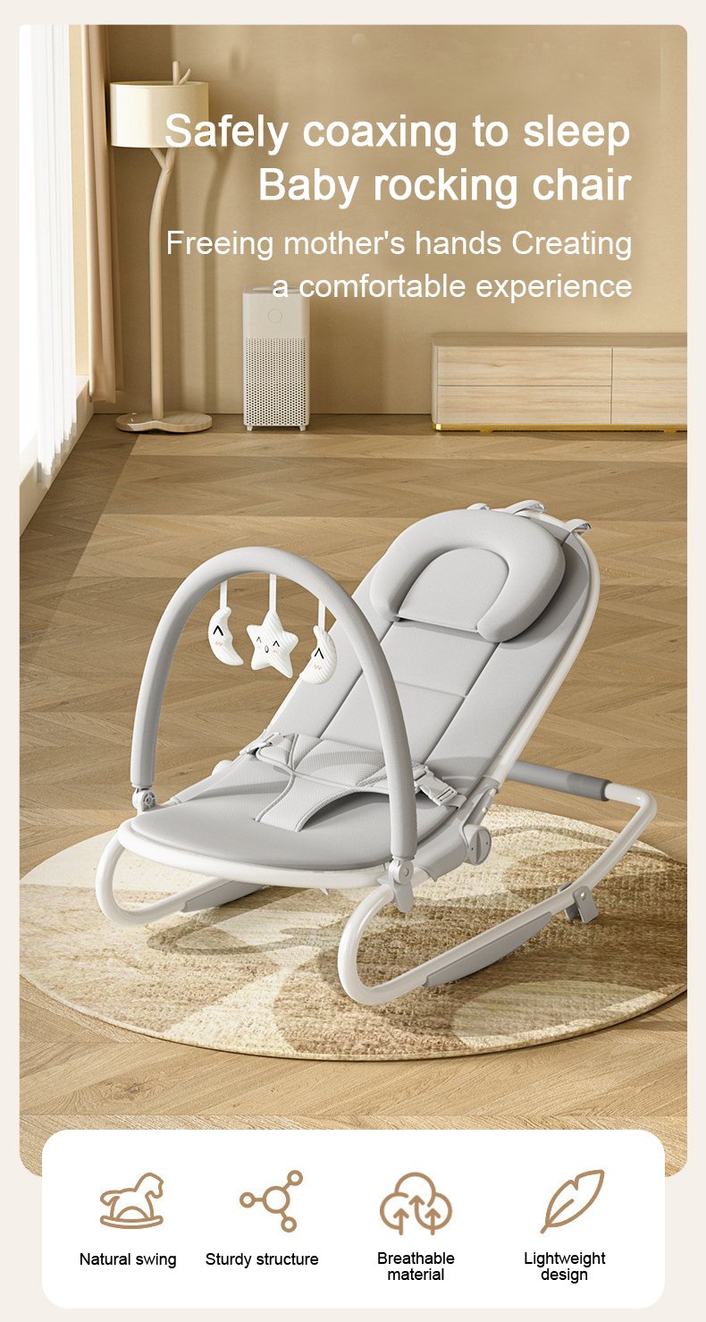 Effortless Baby Comfort and Safety Multi Functional Rocking Chair with Adjustable Backrest