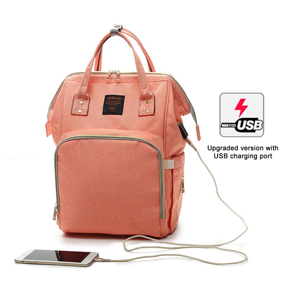 Upgraded Stylish Multi-Function Maternity Backpack with USB Port and Insulated Bag