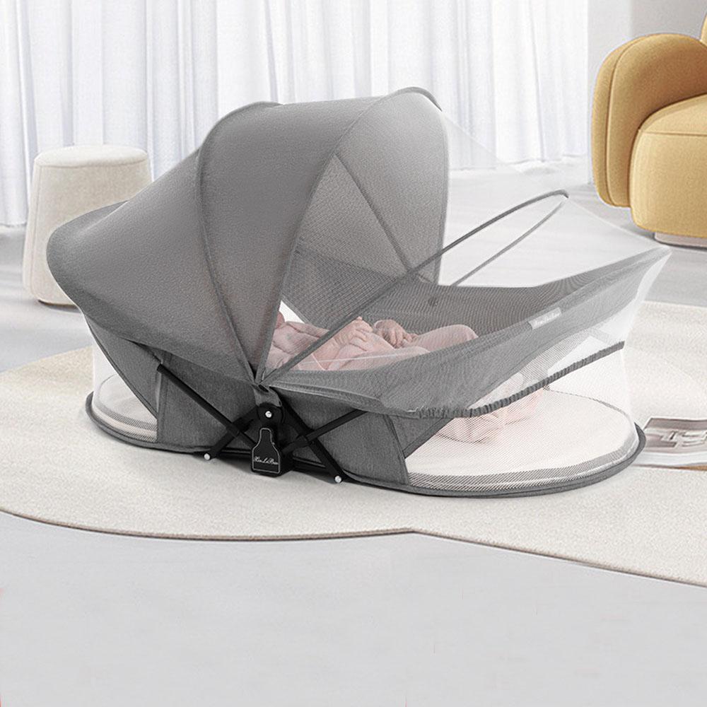 Portable Foldable Baby Bed Crib with Sunshade Mosquito Net Lightweight Design