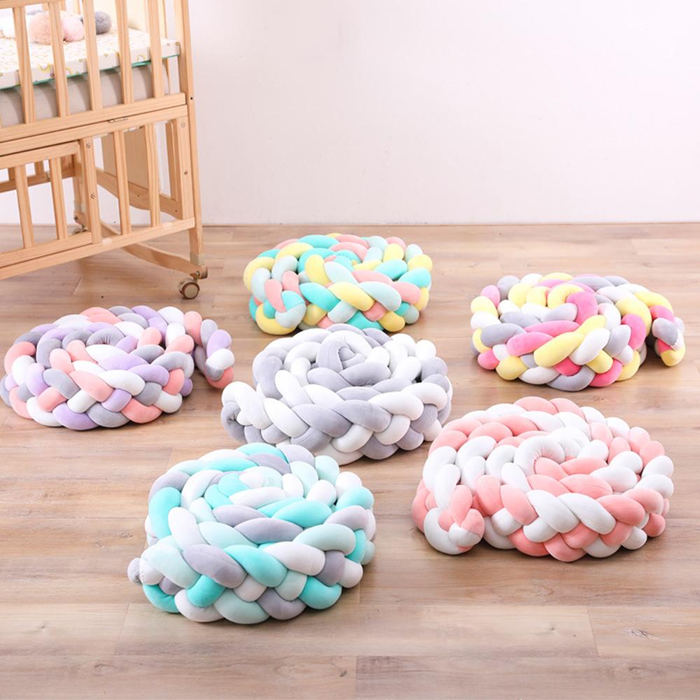 Three-strand colorful braided crib bumper