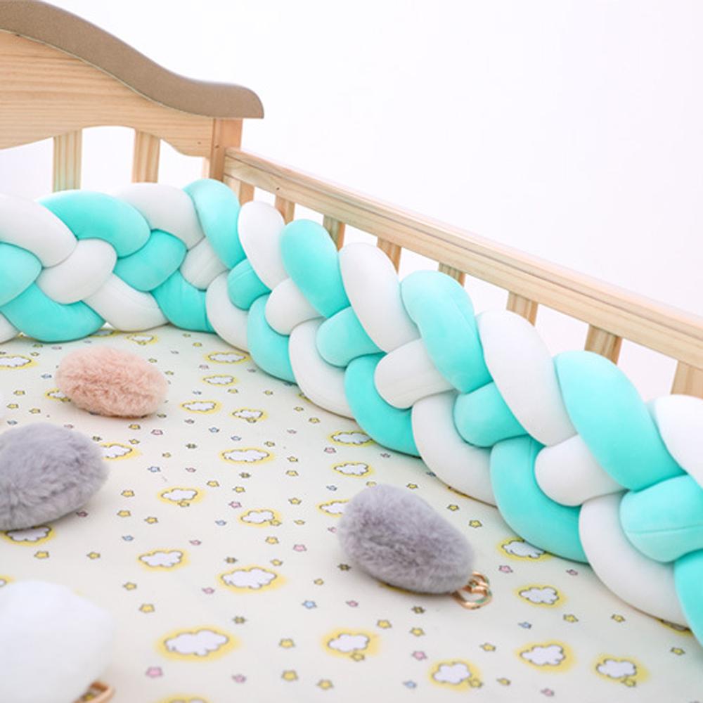 Three-strand colorful braided crib bumper