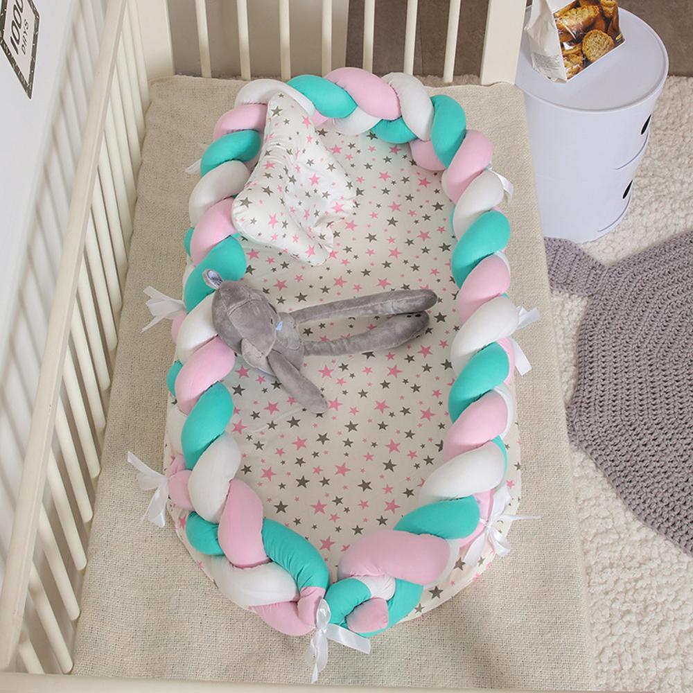 Baby Newborn Toddler Nest Bed Lounger Bionic For Safe Infant Sleep Removable Bumper