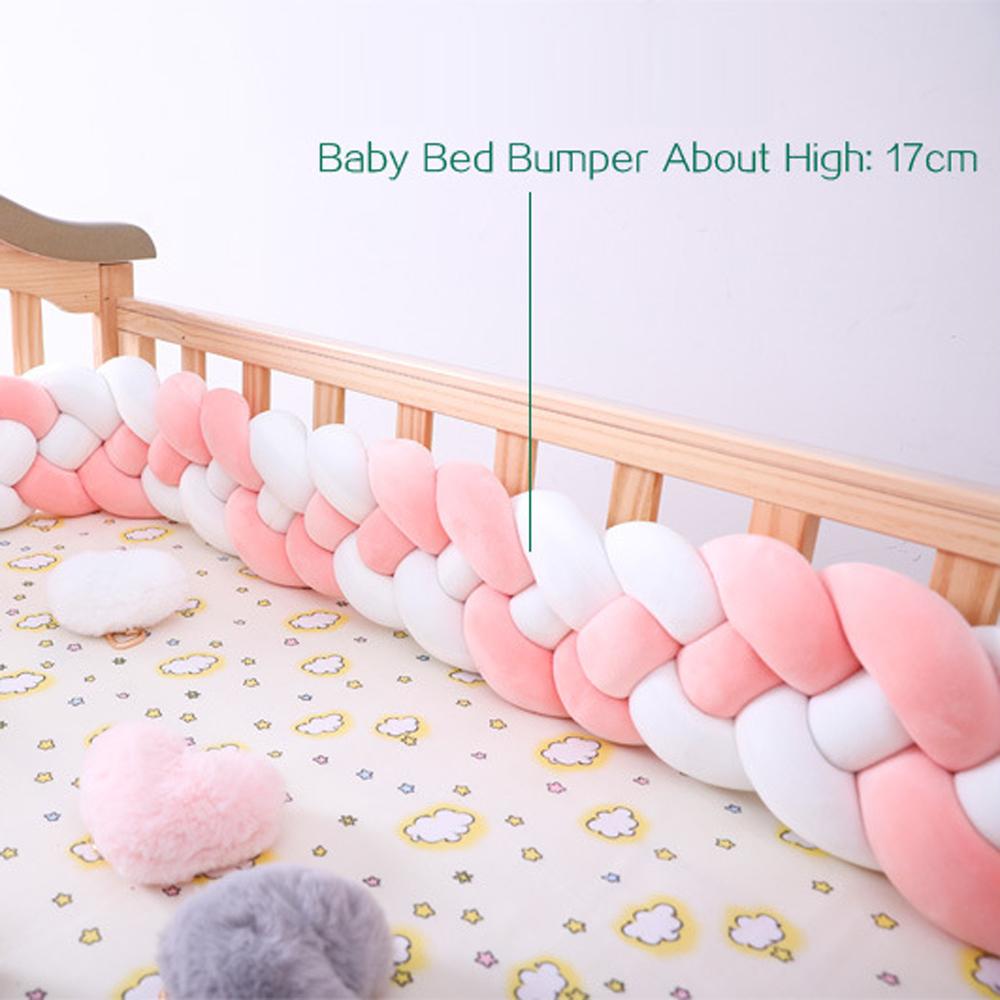 Three-strand colorful braided crib bumper